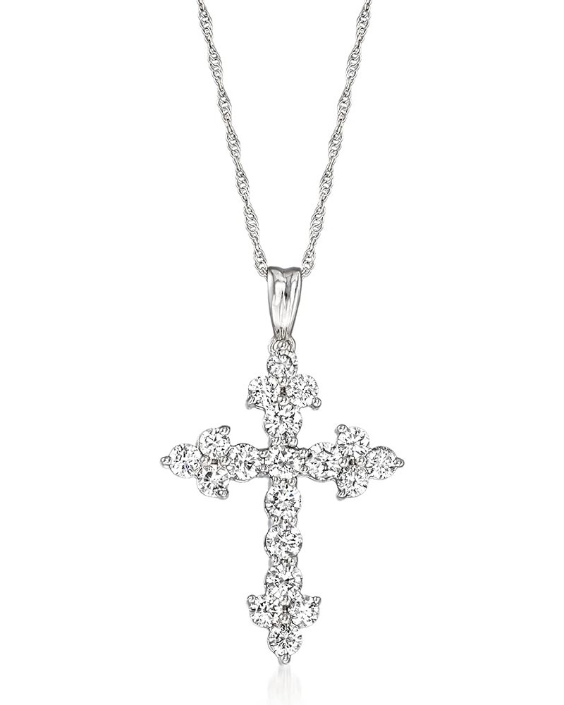 1.00 ct. t.w. Diamond Cross Pendant Necklace in 14kt White Gold 20.0 Inches $616.00 Necklaces