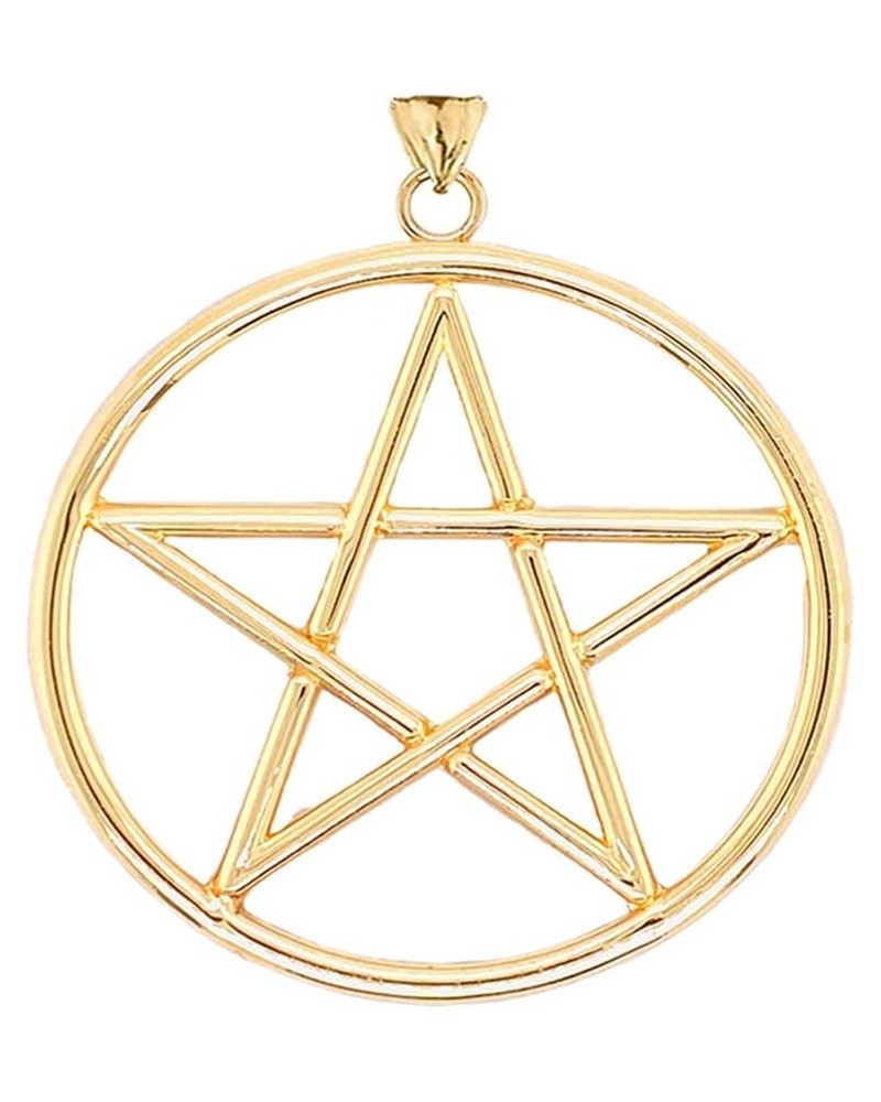 Certified 10k Gold Pentagram Star Pendant (Large) Yellow Gold $99.75 Necklaces