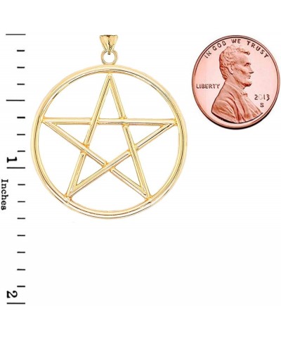 Certified 10k Gold Pentagram Star Pendant (Large) Yellow Gold $99.75 Necklaces