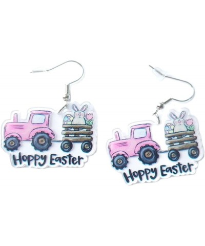 Funny Cute Easter Earrings Cartoon Cute Acrylic Rabbit Easter Egg Carrot Truck Bunny Drop Dangle Earrings Spring Holiday Part...