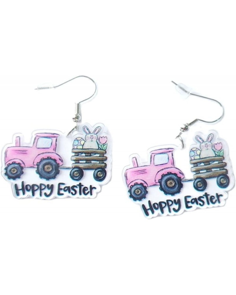 Funny Cute Easter Earrings Cartoon Cute Acrylic Rabbit Easter Egg Carrot Truck Bunny Drop Dangle Earrings Spring Holiday Part...