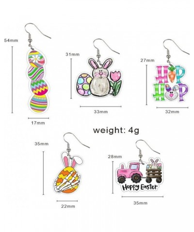 Funny Cute Easter Earrings Cartoon Cute Acrylic Rabbit Easter Egg Carrot Truck Bunny Drop Dangle Earrings Spring Holiday Part...