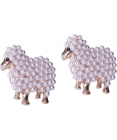 2pcs Sheep Brooch Decorative Pins Clothing Brooch Retro Brooch Pearl Brooch Decorative Brooch Pin 3x2.9CMx2pcs Rose Goldx2pcs...