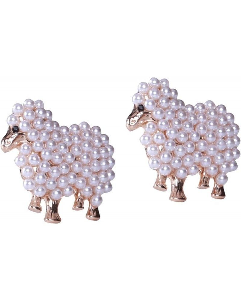 2pcs Sheep Brooch Decorative Pins Clothing Brooch Retro Brooch Pearl Brooch Decorative Brooch Pin 3x2.9CMx2pcs Rose Goldx2pcs...