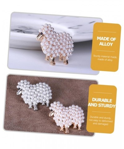 2pcs Sheep Brooch Decorative Pins Clothing Brooch Retro Brooch Pearl Brooch Decorative Brooch Pin 3x2.9CMx2pcs Rose Goldx2pcs...