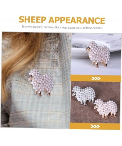 2pcs Sheep Brooch Decorative Pins Clothing Brooch Retro Brooch Pearl Brooch Decorative Brooch Pin 3x2.9CMx2pcs Rose Goldx2pcs...