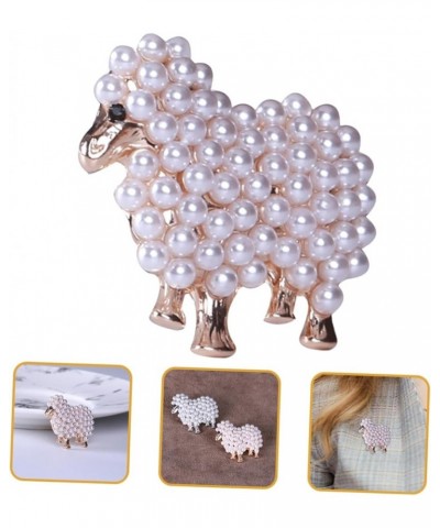 2pcs Sheep Brooch Decorative Pins Clothing Brooch Retro Brooch Pearl Brooch Decorative Brooch Pin 3x2.9CMx2pcs Rose Goldx2pcs...