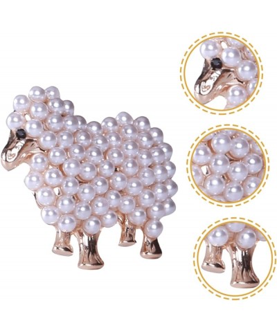 2pcs Sheep Brooch Decorative Pins Clothing Brooch Retro Brooch Pearl Brooch Decorative Brooch Pin 3x2.9CMx2pcs Rose Goldx2pcs...