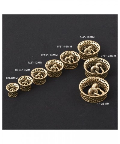 1 Pair Ear Gauge Flesh Tunnels Punk Retro Octopus Hollow Mushroom Double Flared Plug Expander Stretcher Women Body Piercing J...