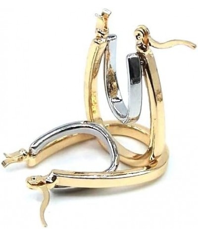 Oval Two-Tone, Double Hoop, Pin Catch High Polished Earrings $14.97 Earrings