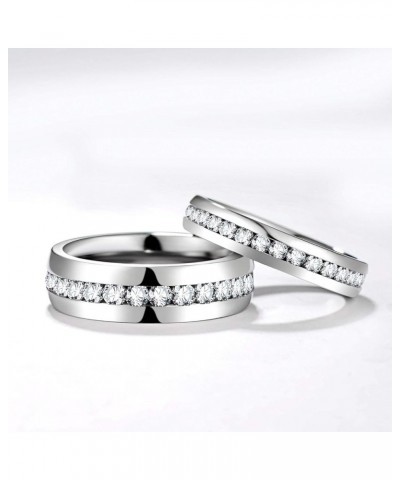 4mm 5mm 6mm Titanium Ring Cubic Zirconia Engagement Ring Wedding Band Size 3 to 13.5 6mm $10.77 Others