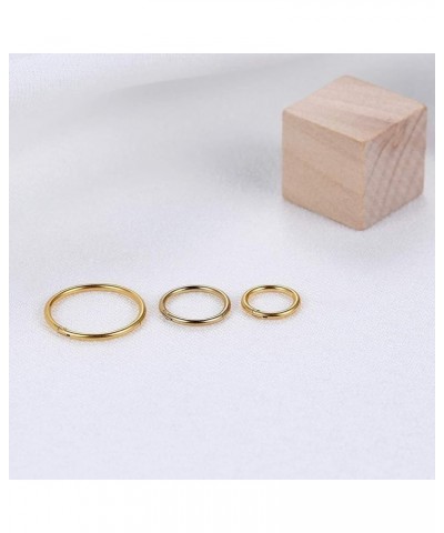 Gold Hinged 20g 18g 16g Nose Rings Hoops 6mm 8mm 10mm 12mm 14mm 16mm Septum Ring Clicker Cartilage Helix Hoop Earrings Set 20...