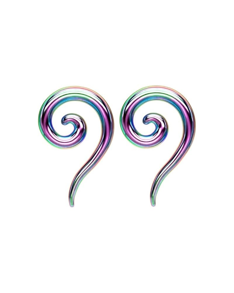 Pair Rainbow Steel 0g 2g 4g 6g 8g Ear Plugs Tunnels Tapers Pinchers Horseshoes Gauges Hangers Septum 6g 4mm $9.67 Body Jewelry