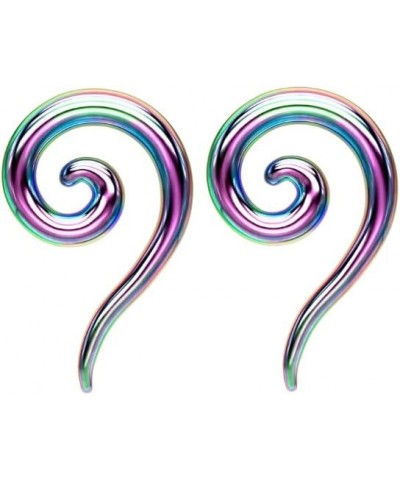 Pair Rainbow Steel 0g 2g 4g 6g 8g Ear Plugs Tunnels Tapers Pinchers Horseshoes Gauges Hangers Septum 6g 4mm $9.67 Body Jewelry