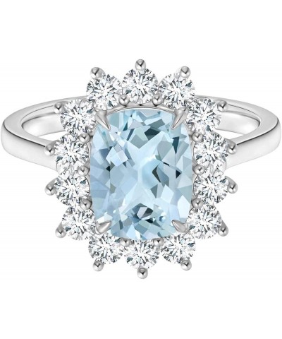 Princess Diana Inspired 1.00 Ctw Emerald Cut Aquamarine Gemstone 925 Sterling Silver Solitaire Ring Sterling Silver $26.32 Rings