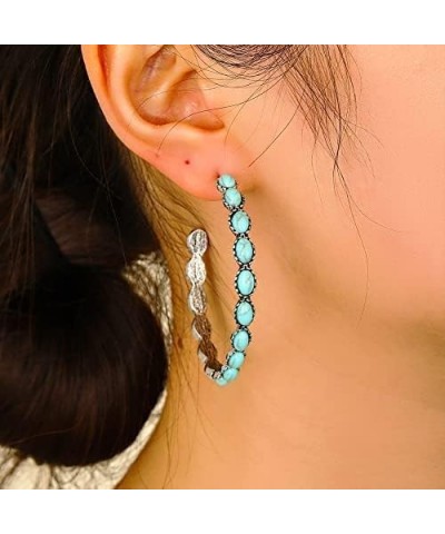 Boho Turquoise Drop Dangle Earrings Natural Turquoise Teardrop Earrings Western Vintage Ethnic Jewelry Gift style 1 $6.37 Ear...