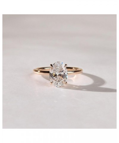 Gold Diamond Rings for Women Dainty Gold Engagement Rings | Round | Oval | Peal | Rectangle Cut Solitaire Cubic Zirconia CZ W...