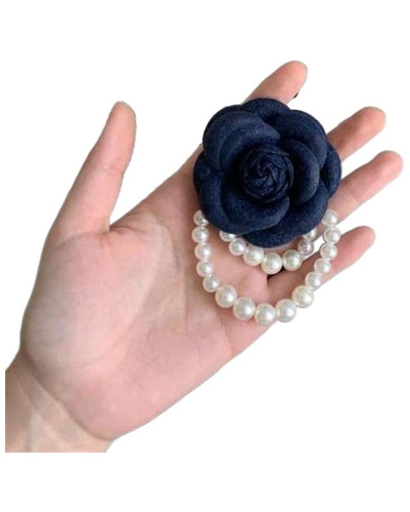 Brooch, Korean Style Brooch, Vintage Style Lady Shirt Collar Accessories, Pearl Jewelry Pin Corsage, Camellia Flower Brooch(W...