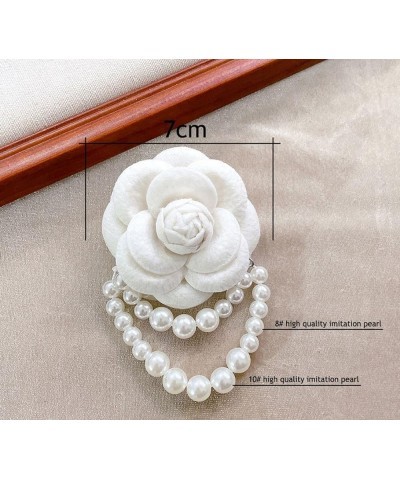 Brooch, Korean Style Brooch, Vintage Style Lady Shirt Collar Accessories, Pearl Jewelry Pin Corsage, Camellia Flower Brooch(W...