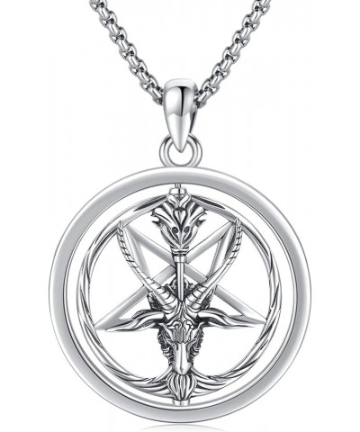 925 Sterling Silver St Michael/St Peregrine/Virgin Mary/St Francis/St Anthony/St Joseph/Baphomet Necklace for Men Women Amule...