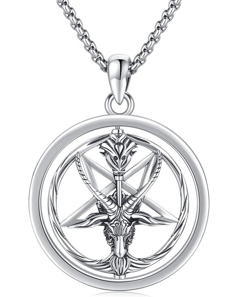 925 Sterling Silver St Michael/St Peregrine/Virgin Mary/St Francis/St Anthony/St Joseph/Baphomet Necklace for Men Women Amule...