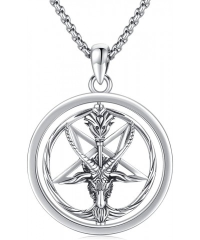 925 Sterling Silver St Michael/St Peregrine/Virgin Mary/St Francis/St Anthony/St Joseph/Baphomet Necklace for Men Women Amule...