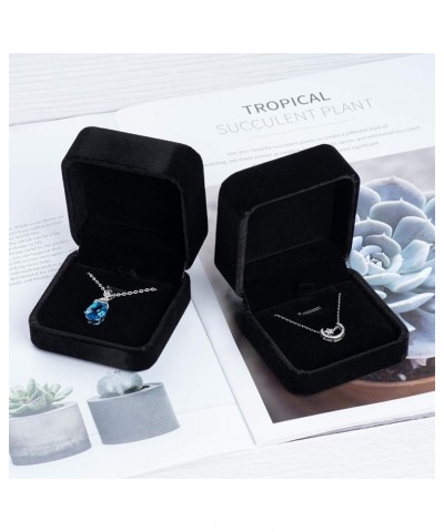 Classic Velvet Jewelry Gift Box Case for Necklace Pendant (Blue) Black $8.11 Necklaces