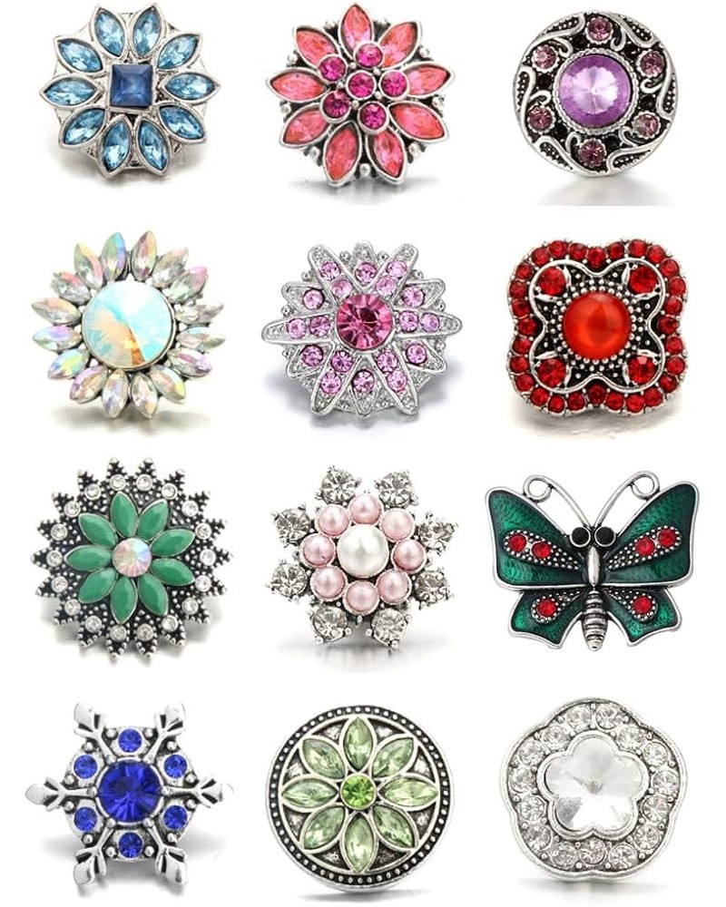 12pcs 20mm Snap Button Chunk Jewelry Charms Snap Bracelet Accessories for Women (8) 7 $9.87 Bracelets