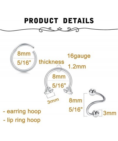 Lip Rings Lip Piercing Jewelry Labret Jewelry Vertical Labret Lip Jewelry Lip Rings for Women Labret Piercing Jewelry Lip Pie...