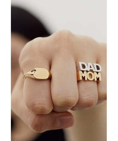 Personalized MOM/DAD/SIS Statement Rings, 14K gold Plated Stainless Steel Mother Ring, Father Ring, BBF Ring, Best Jewelry Gi...