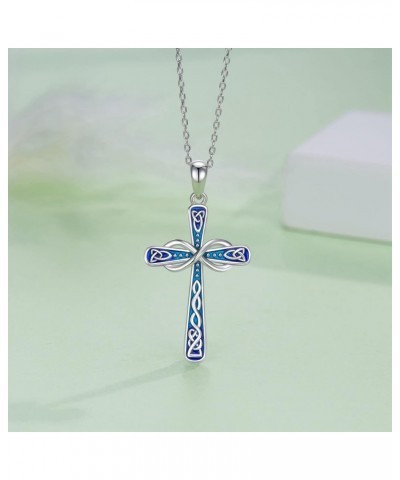 Celtic Knot Cross Necklace for Women,925 Sterling Silver Infinity and Trinity Knot Pendant Necklaces,Religion Jewelry Anniver...