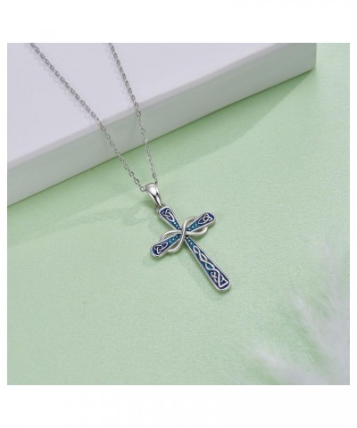 Celtic Knot Cross Necklace for Women,925 Sterling Silver Infinity and Trinity Knot Pendant Necklaces,Religion Jewelry Anniver...