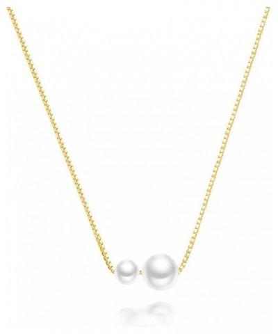 Pearl Necklaces for Women Small Pearl Bead Necklaces Gold Pendat Necklace Silver Pearl Necklace for Teen Girls Gold $8.24 Nec...