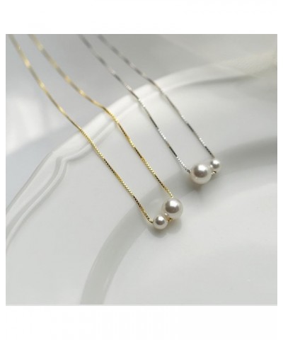 Pearl Necklaces for Women Small Pearl Bead Necklaces Gold Pendat Necklace Silver Pearl Necklace for Teen Girls Gold $8.24 Nec...