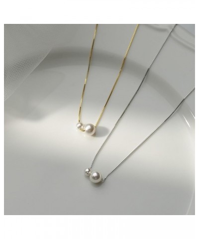 Pearl Necklaces for Women Small Pearl Bead Necklaces Gold Pendat Necklace Silver Pearl Necklace for Teen Girls Gold $8.24 Nec...