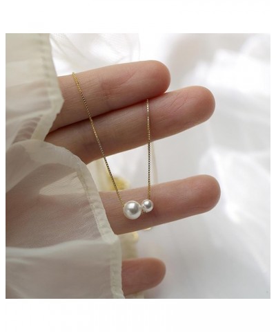 Pearl Necklaces for Women Small Pearl Bead Necklaces Gold Pendat Necklace Silver Pearl Necklace for Teen Girls Gold $8.24 Nec...