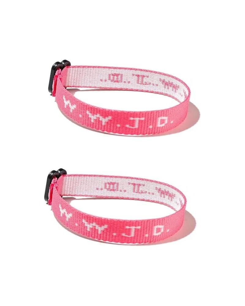 2 Pcs Set Letter WWJD Ribbon Jacquard Bracelet Elevated Faith WWJD Bracelet Pack for Women Men 2 Pcs Pink $7.19 Bracelets