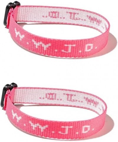 2 Pcs Set Letter WWJD Ribbon Jacquard Bracelet Elevated Faith WWJD Bracelet Pack for Women Men 2 Pcs Pink $7.19 Bracelets