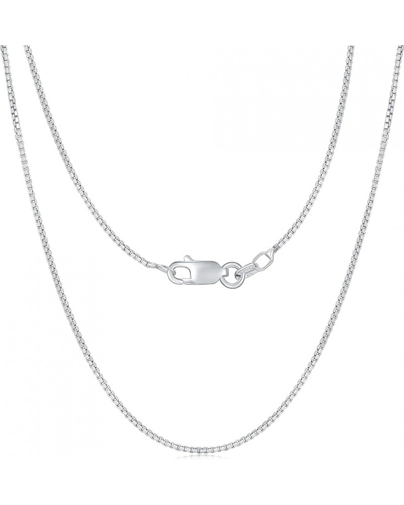 925 Sterling Silver Necklace For Women - 925 Sterling Silver Box Chain - hypoallergenic Necklace Rhodium Plated Over Sterling...