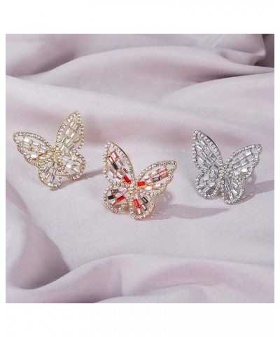 Fine Elegant Rings Jewelry for Friends Couples Partners Luxury Women Cubic Zirconia Hollow Butterfly Opening Finger Ring Jewe...