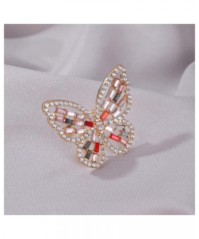 Fine Elegant Rings Jewelry for Friends Couples Partners Luxury Women Cubic Zirconia Hollow Butterfly Opening Finger Ring Jewe...