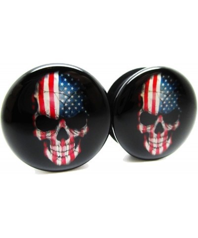 American Skull Ear Plugs - Acrylic - Screw on Pair - 12 Sizes - USA 0 Gauge (8mm) $11.19 Body Jewelry