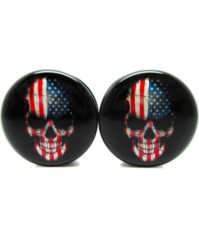 American Skull Ear Plugs - Acrylic - Screw on Pair - 12 Sizes - USA 0 Gauge (8mm) $11.19 Body Jewelry