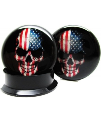 American Skull Ear Plugs - Acrylic - Screw on Pair - 12 Sizes - USA 0 Gauge (8mm) $11.19 Body Jewelry