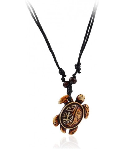 Artificial Bone Carving Sea Turtles Pendant Necklaces Gifts for Women Men Adjustable Rope 6/10 Pcs -6Pcs $7.19 Necklaces