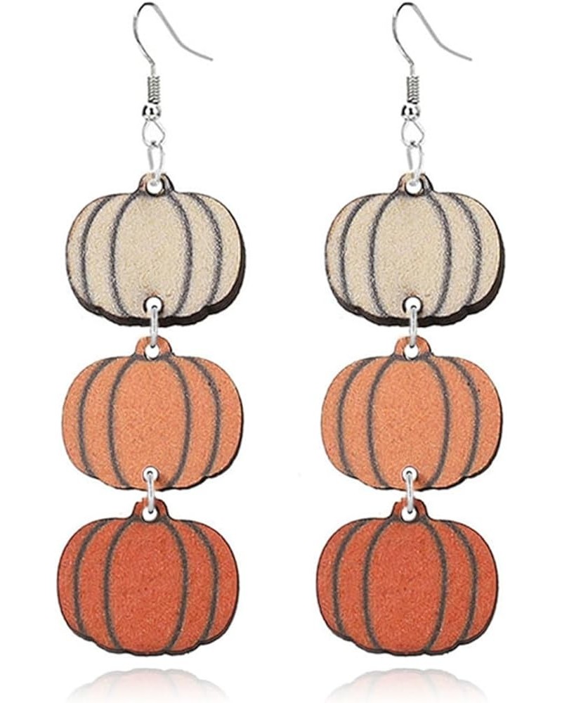 Halloween Earrings Cute Ghost Pumpkin Wooden Dangle Earrings for Women Girls Lightweight Wood Black Cat Earrings Funny Ghost ...