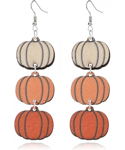 Halloween Earrings Cute Ghost Pumpkin Wooden Dangle Earrings for Women Girls Lightweight Wood Black Cat Earrings Funny Ghost ...