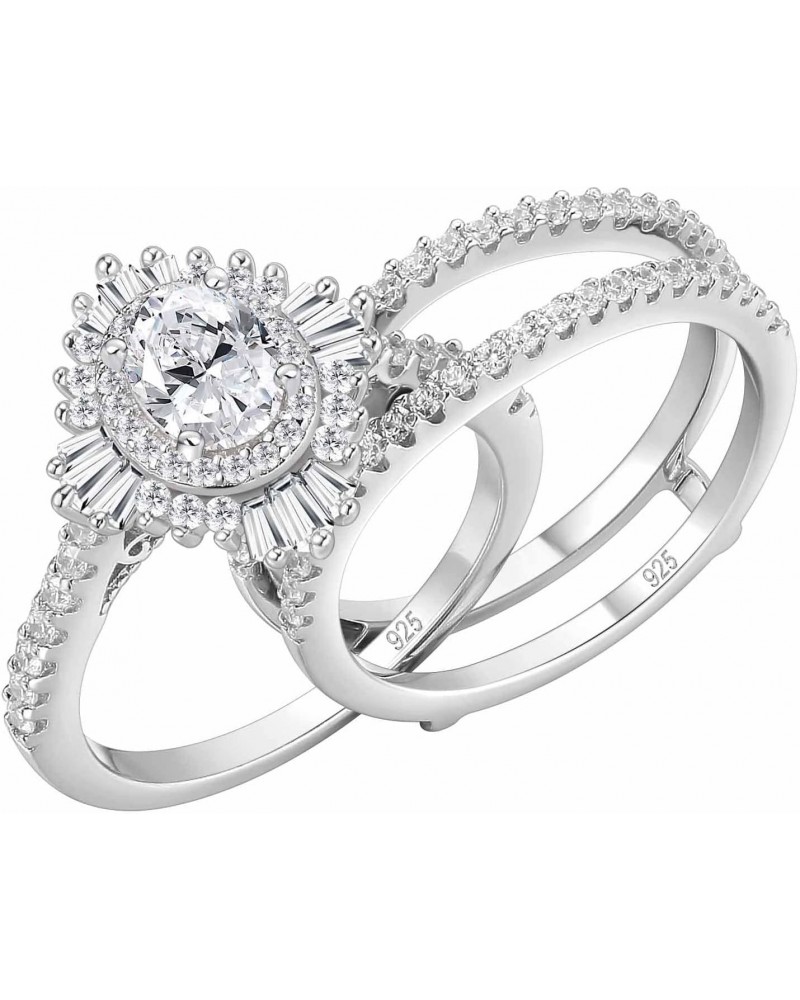 Newshe Vintage Engagement Rings for Women AAAAA Cz Wedding Band Ring Enhancer Bridal Set 3.5 Ct 925 Sterling Silver Halo Size...