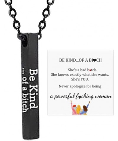 Be Kind...Of A Bi*ch - Hidden Message Necklace, Funny Sayings Swearing Necklace, Stainless Steel Pendant Necklace for Women B...