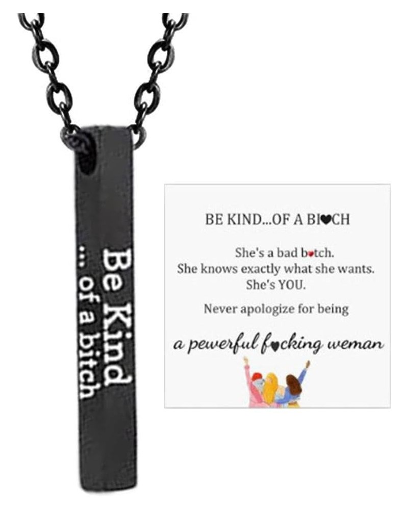 Be Kind...Of A Bi*ch - Hidden Message Necklace, Funny Sayings Swearing Necklace, Stainless Steel Pendant Necklace for Women B...